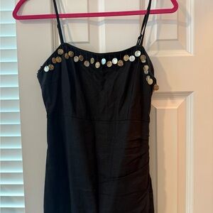 Zara Black Dress with Gold Accents